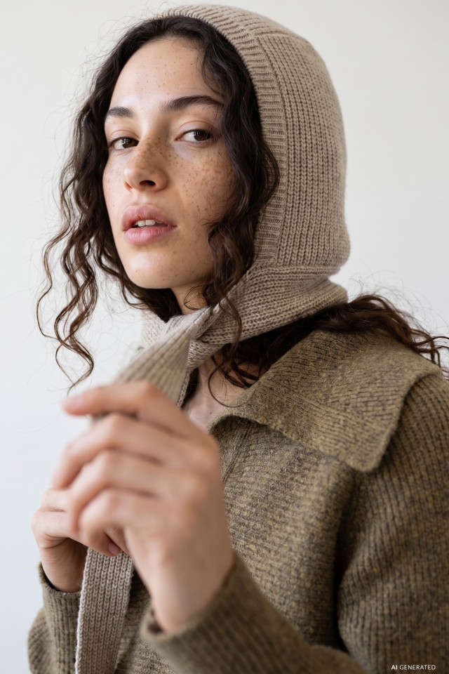 Gorro de punto anudado