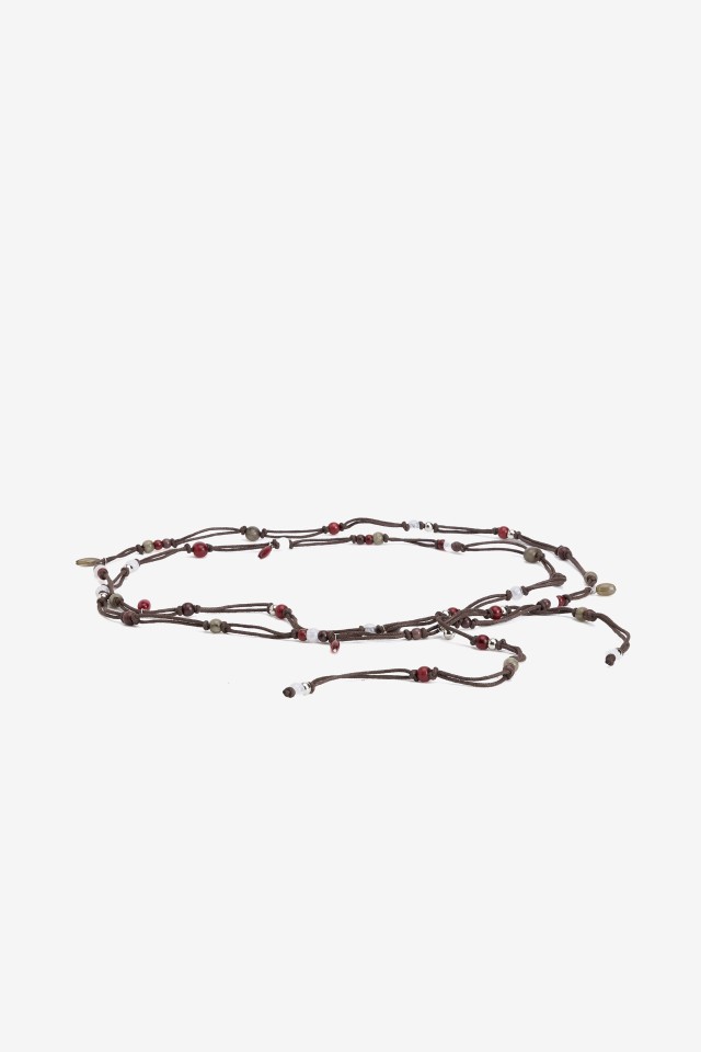 Brown boho beaded belt