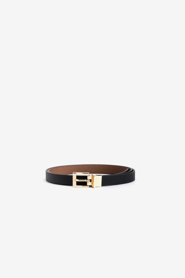 Reversible Slim Black Belt
