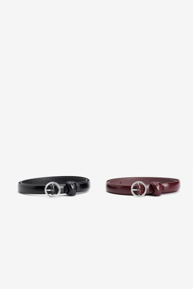 Black And Wine Slim Belts