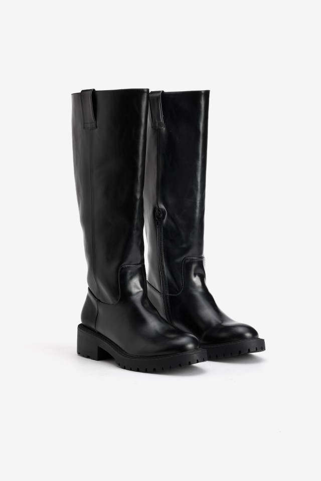 Chunky Tall Black Boots