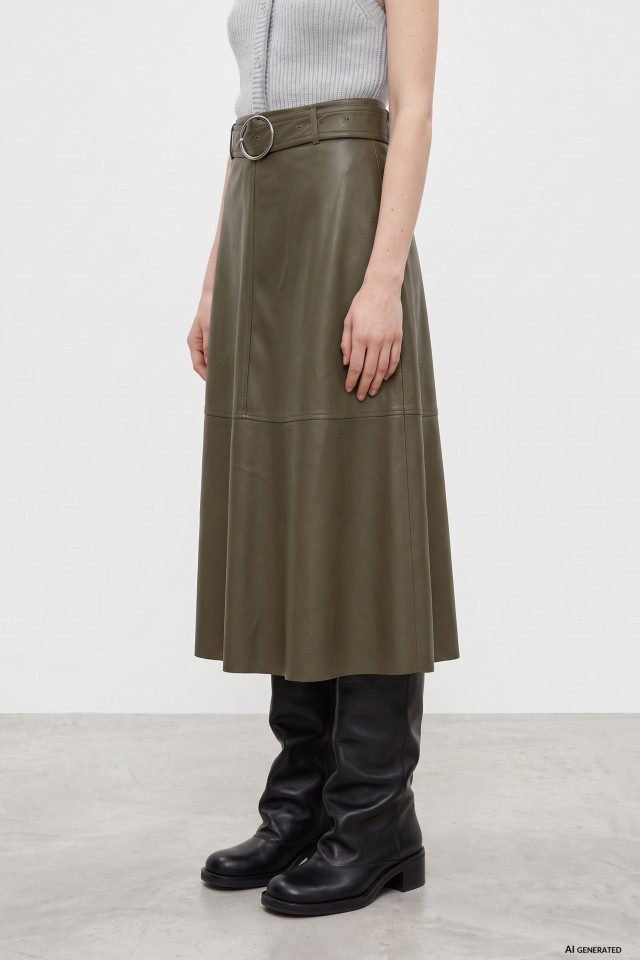 Olive Green Midi Skirt