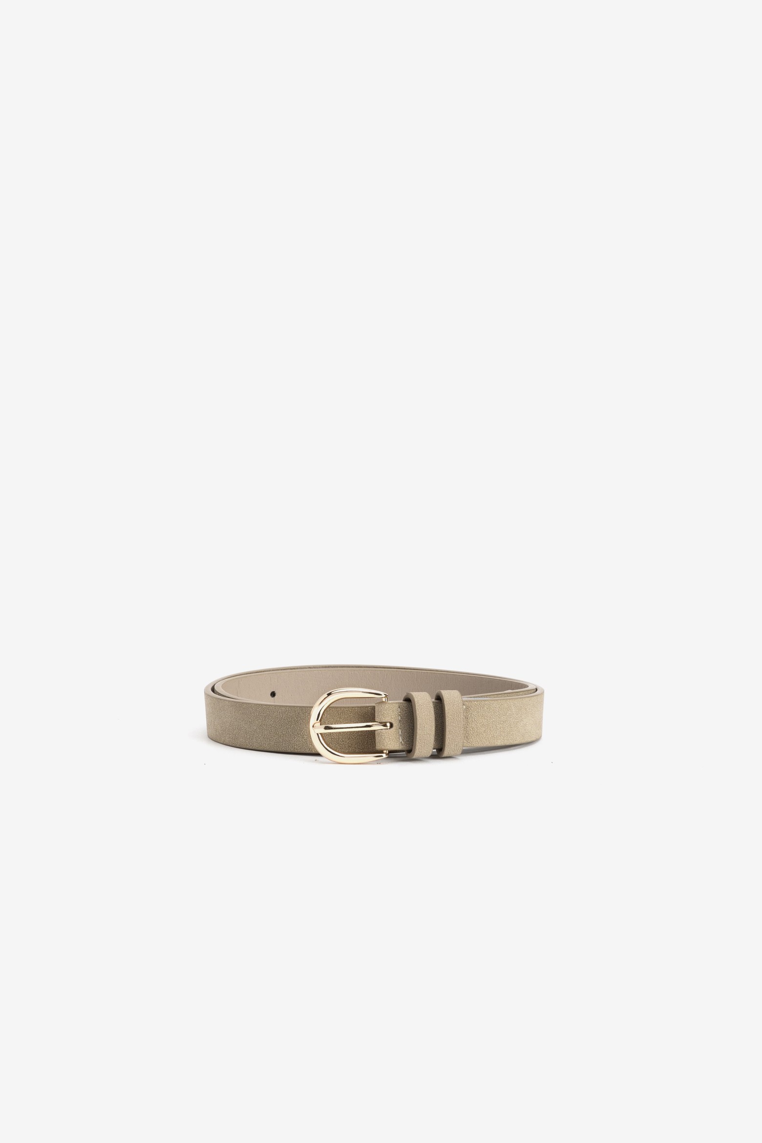 Beige Slim Minimalist Belt