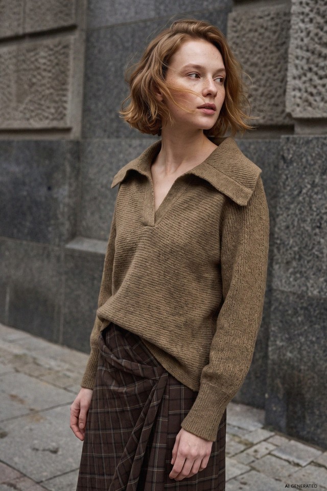 Brown Oversized Knit Sweater