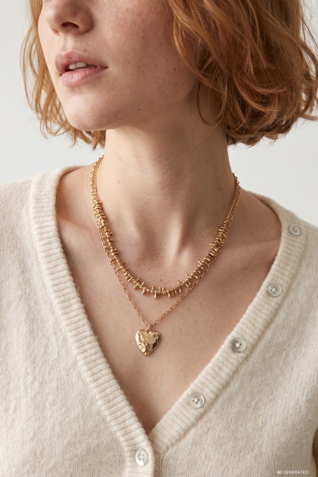 Gold Layered Heart Necklace Gold Layered Heart Necklace