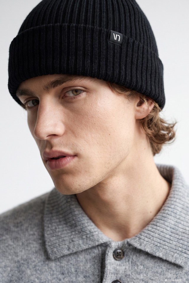 Black Ribbed Beanie