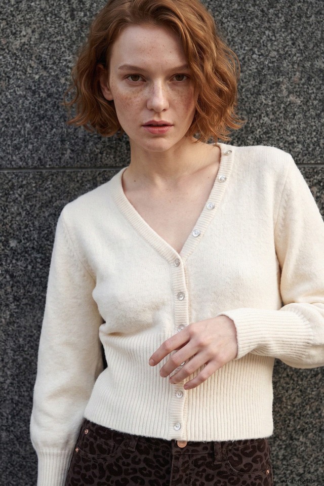 Ecru Knit Cardigan