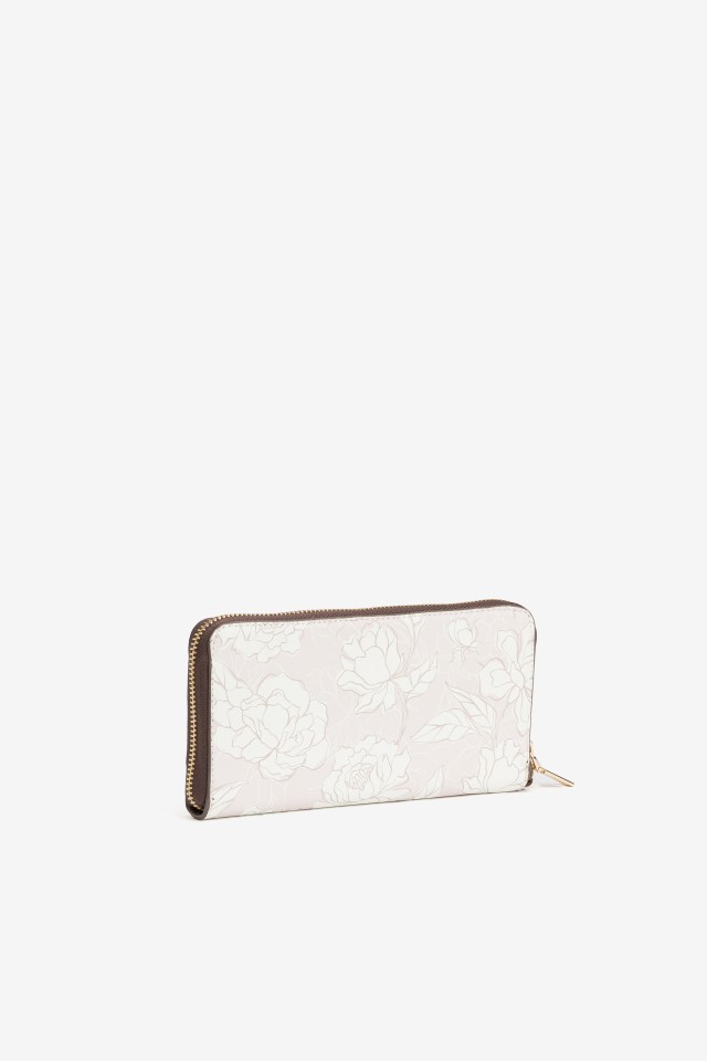 Porta-moedas rosa floral zip Porta-moedas rosa floral zip