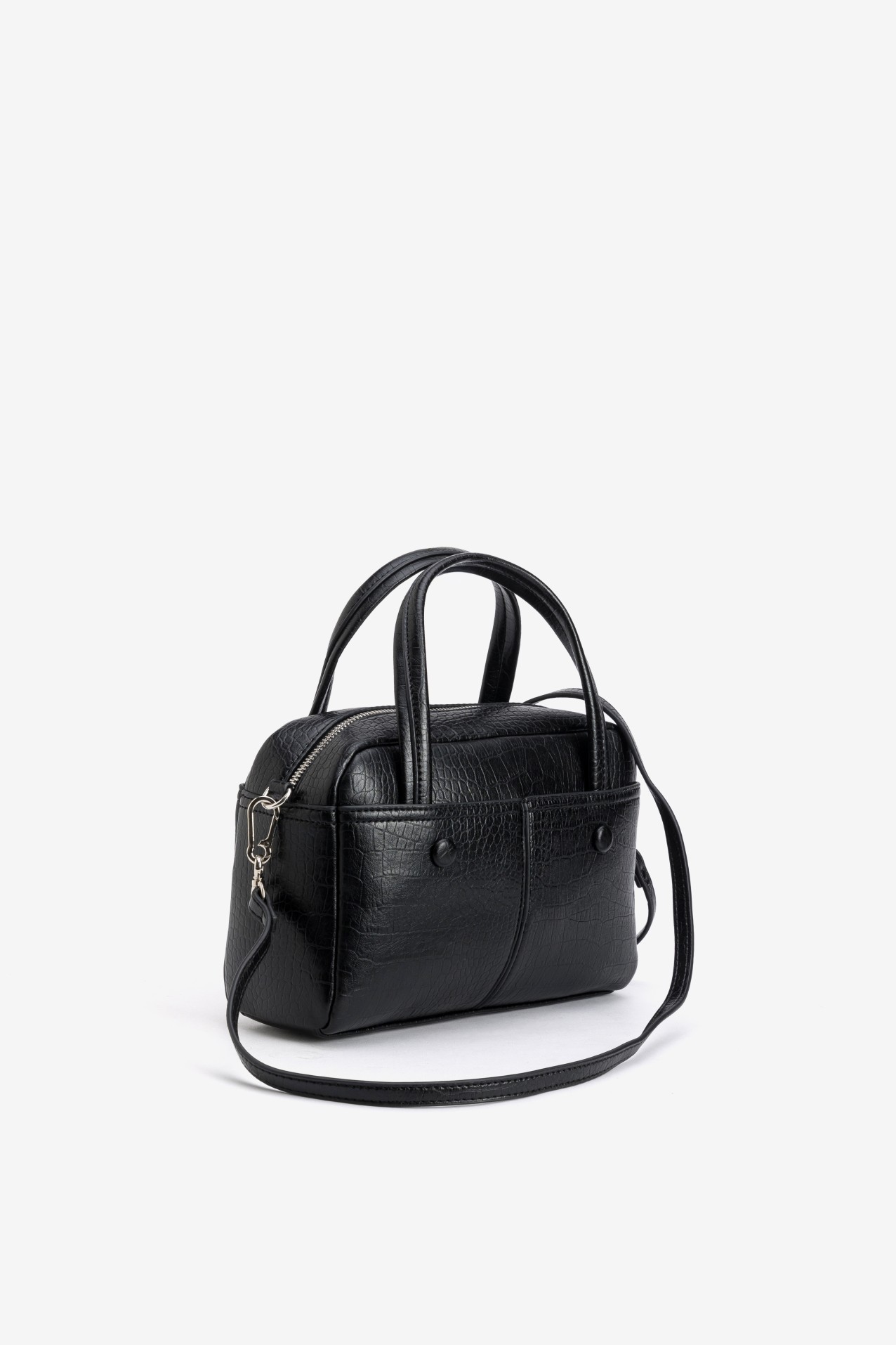 Black Croc Effect Handbag