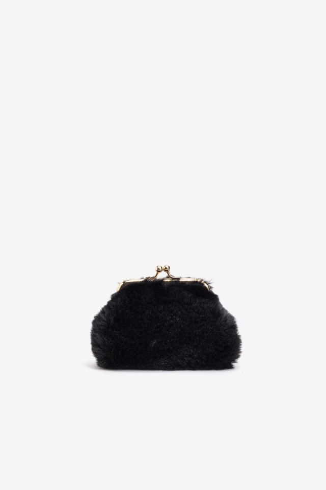 Black Fuzzy Coin Purse