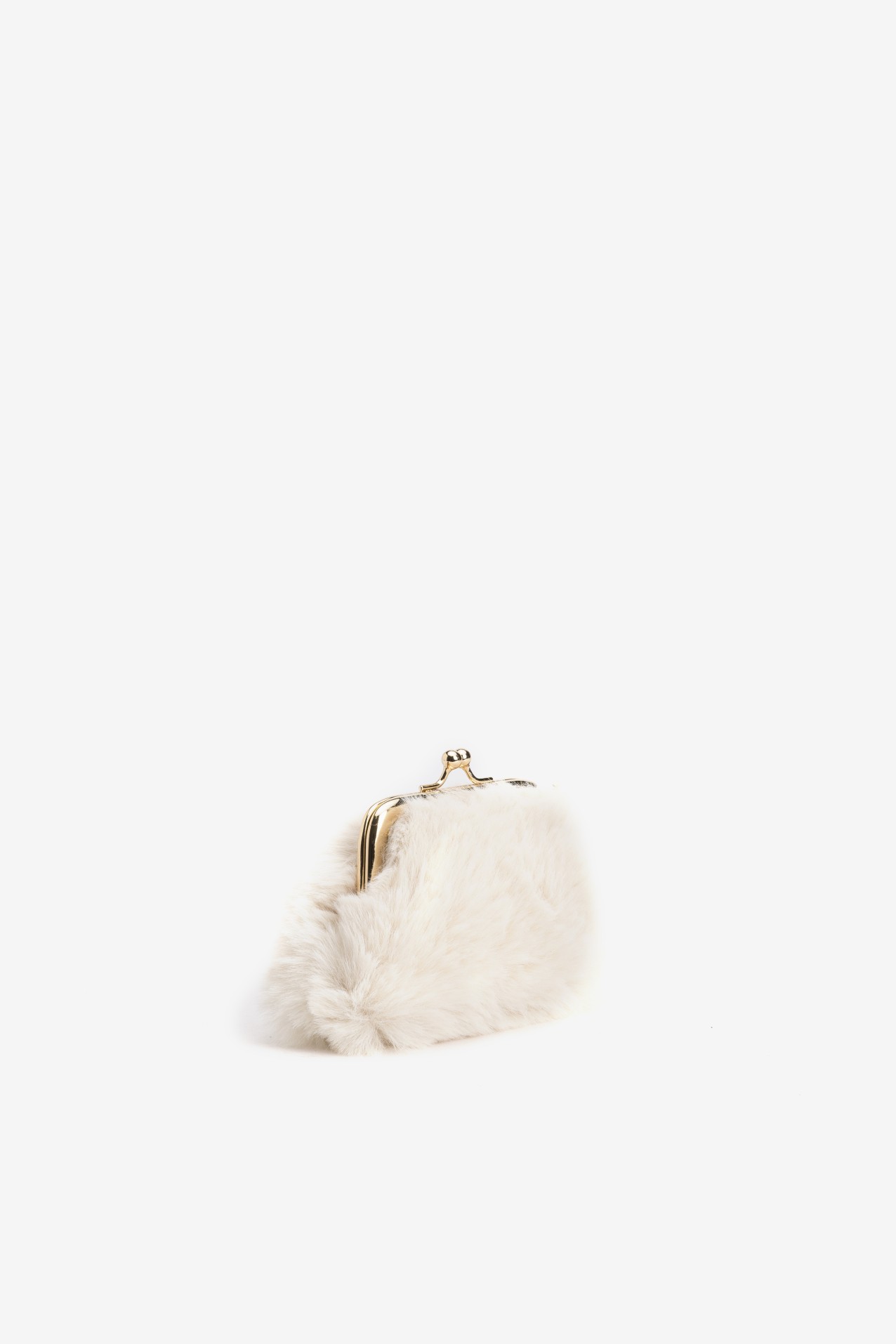 Beige Fluffy Coin Purse