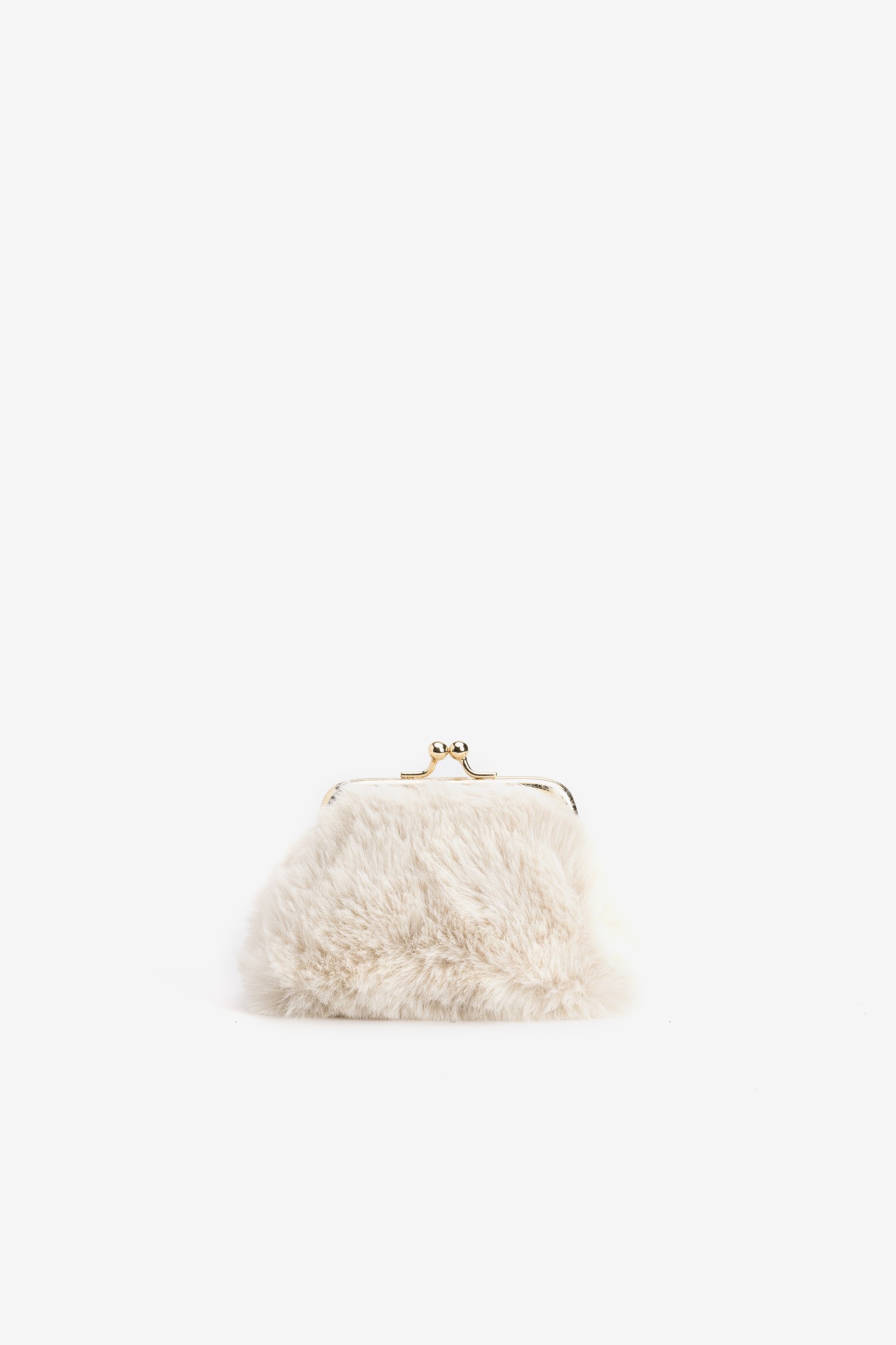 Beige Fluffy Coin Purse