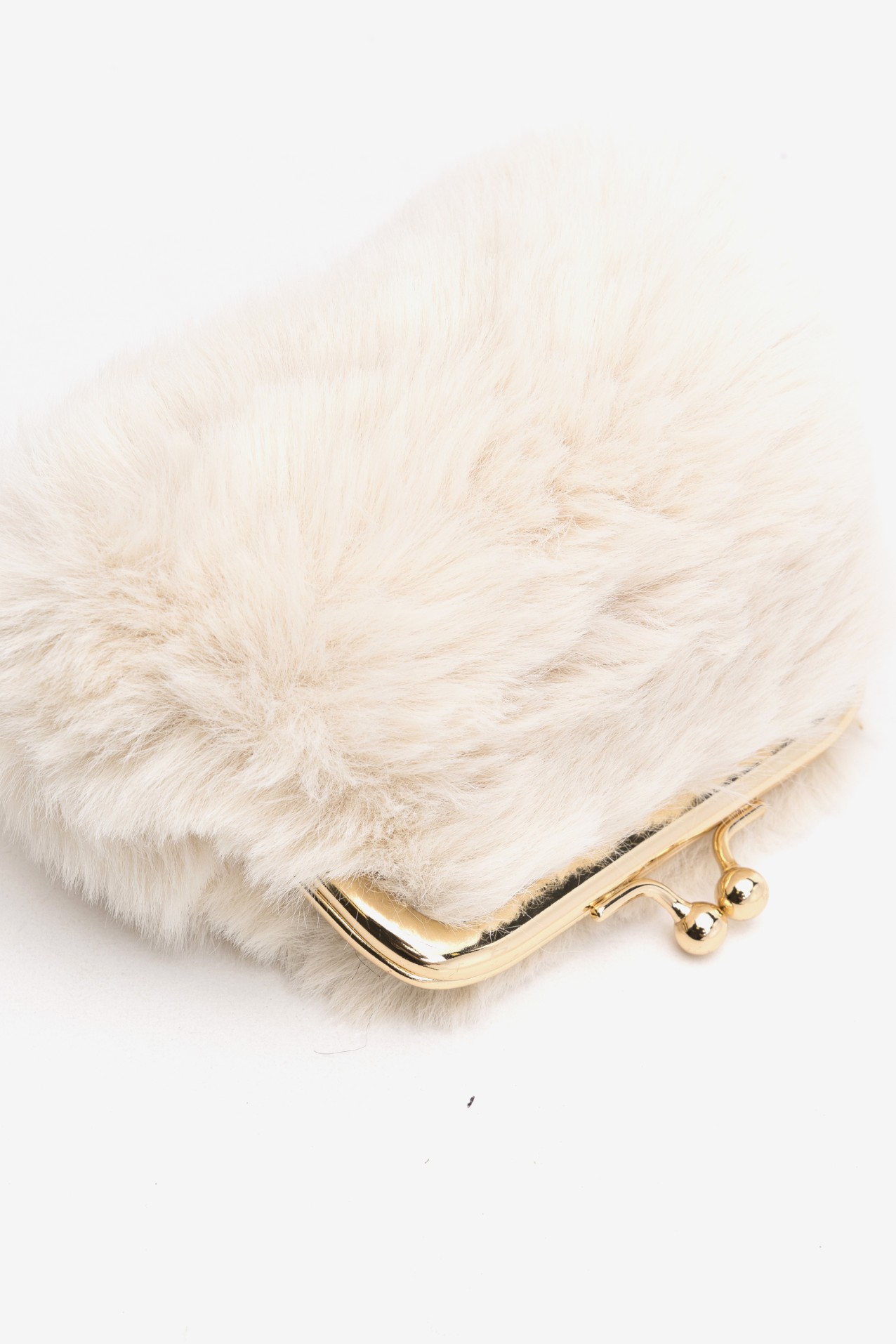 Beige Fluffy Coin Purse