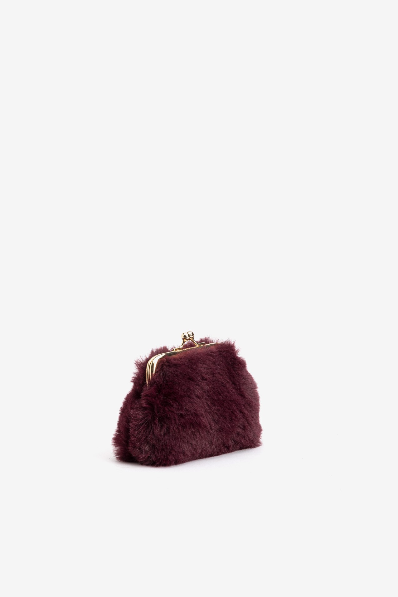 Burgundy Fluffy Coin Purse