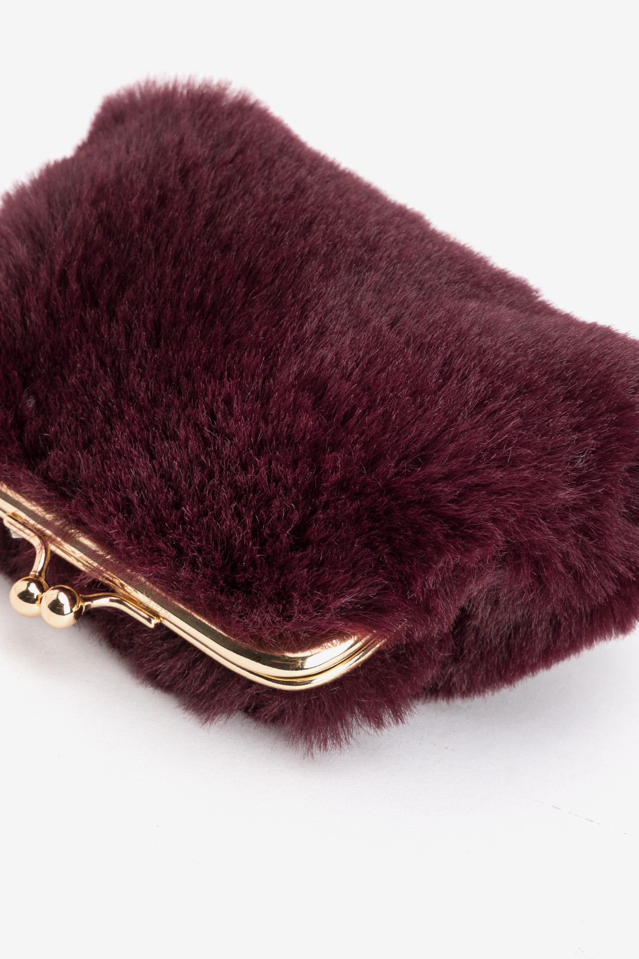 Burgundy Fluffy Coin Purse