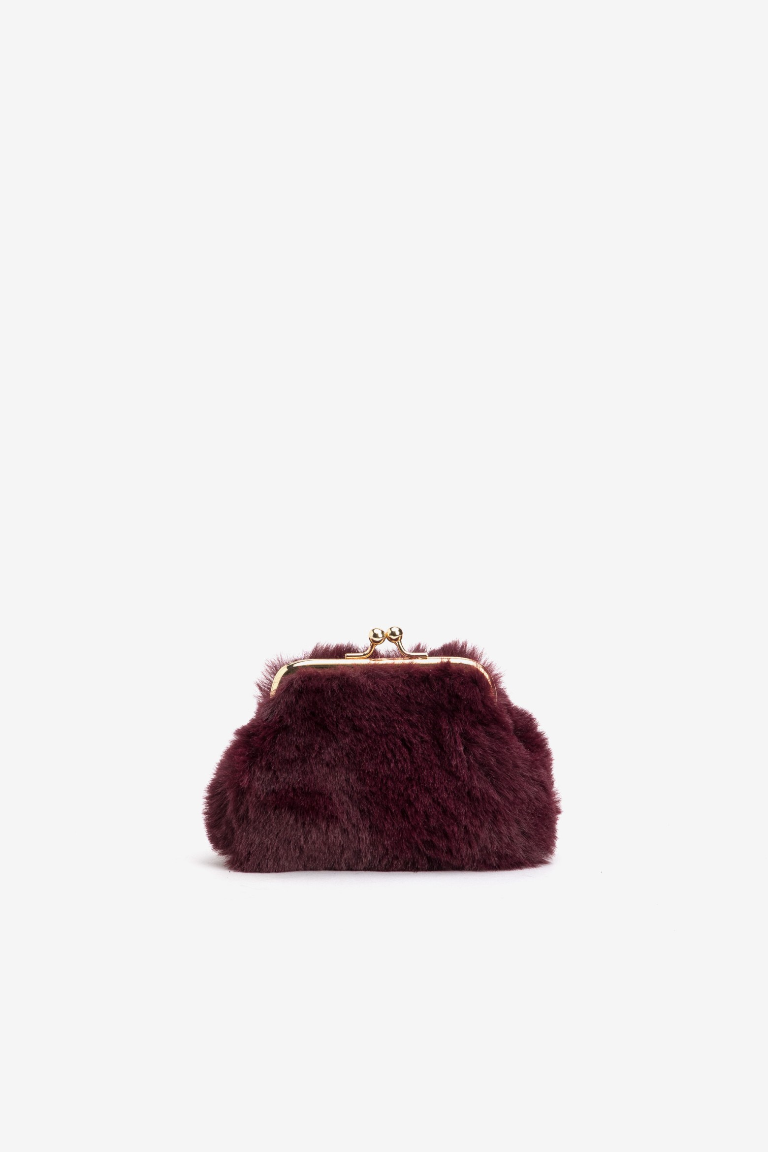 Burgundy Fluffy Coin Purse