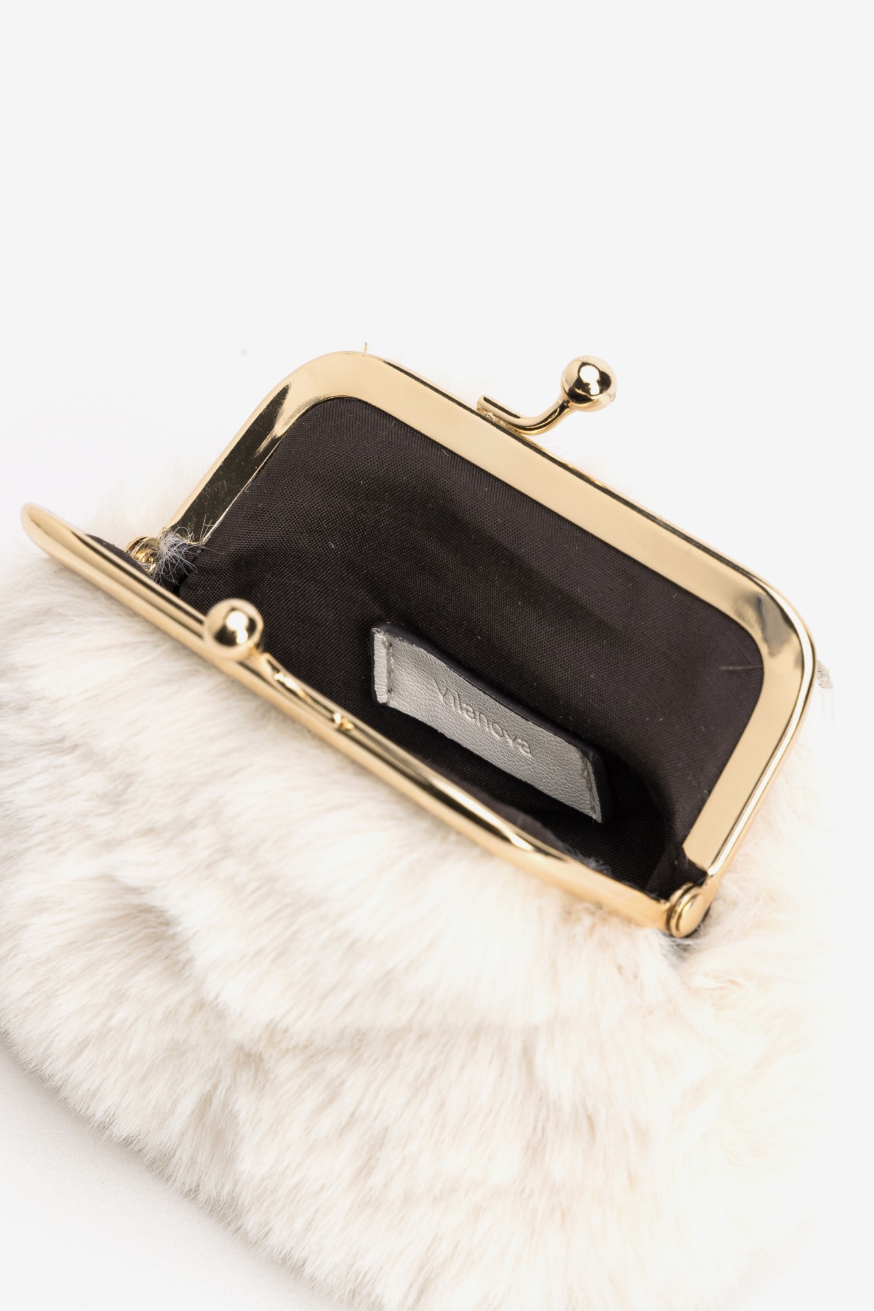Beige Fluffy Coin Purse