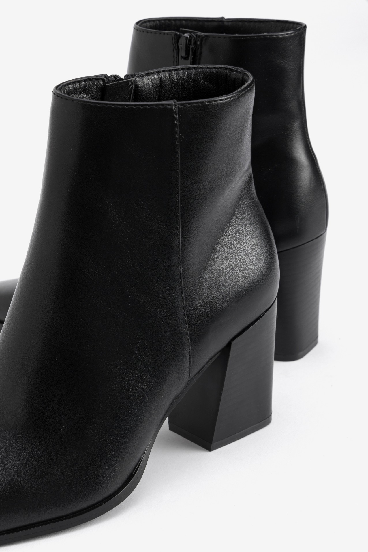 Black Chunky Heel Boots