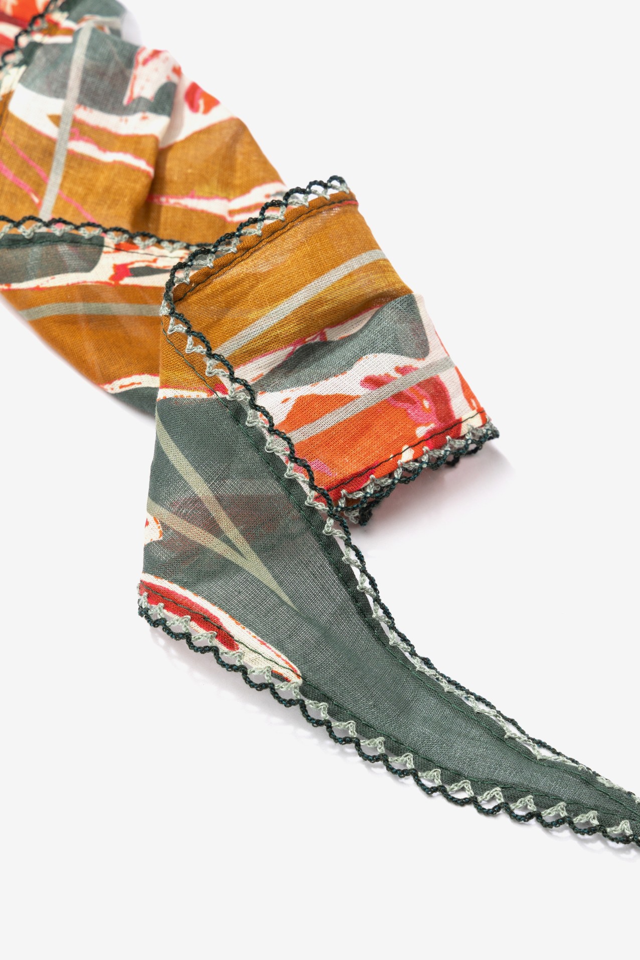Bandana skinnie verde estampada