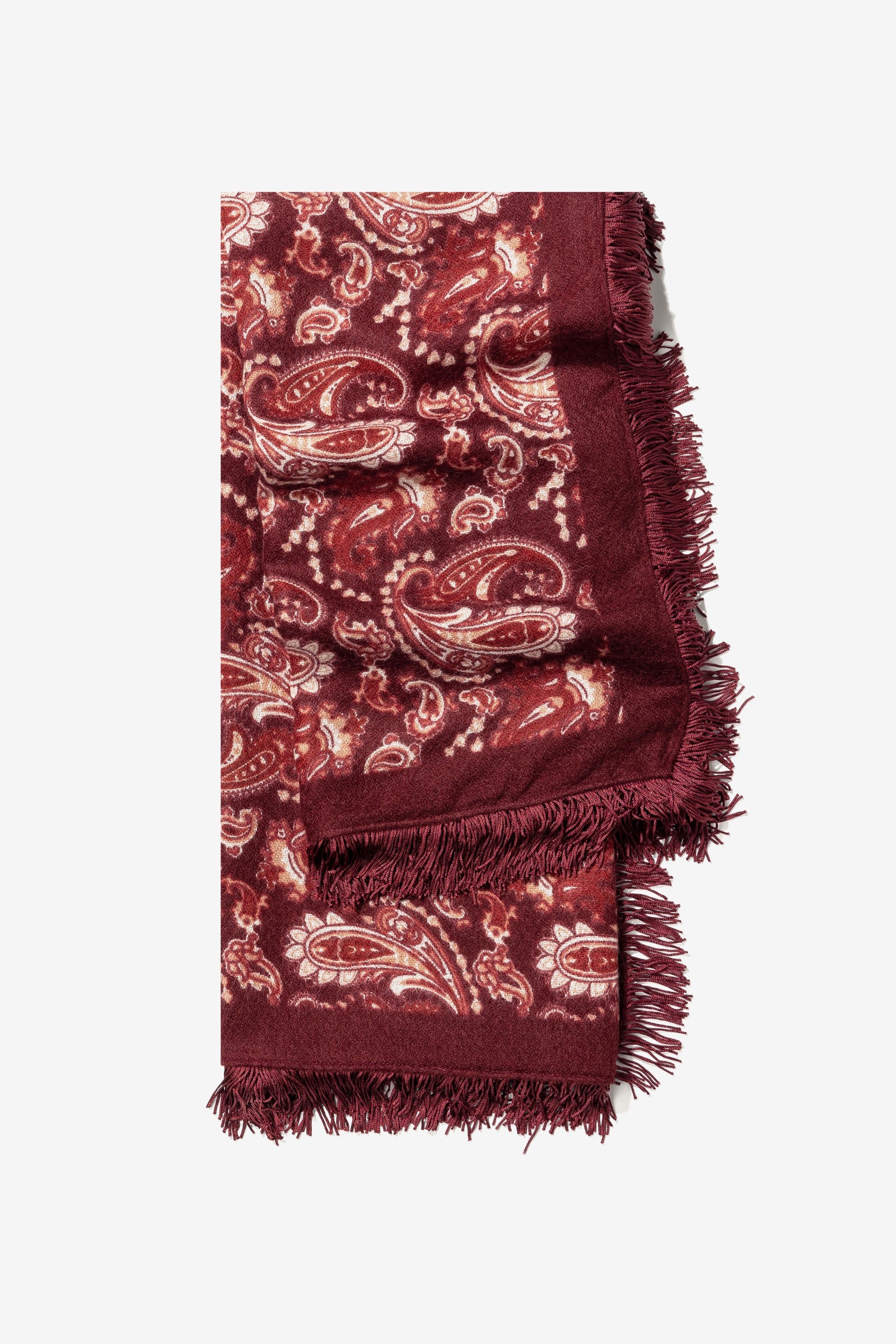 Cachecol vermelho padrão paisley